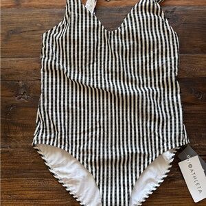 Athleta Black and White One Piece Swimsuit Timeless Design